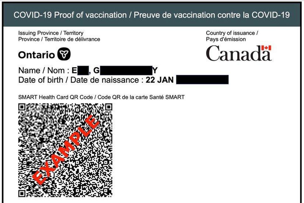 Canadian Covid-19 Dovada vaccinării
